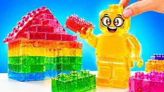 Thumbnail: 🧱💛 We Built AMAZING Jelly Brick Creations! Giant House & Fun DIY Crafts!