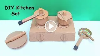 Thumbnail: How to Make Cardboard kitchen Set | DIY Mini Kitchen Set | Cardboard Crafts