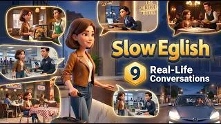Thumbnail: 9 Real-Life Conversations😱| Easy English Listening Practice (A2-B1)