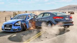 Thumbnail: Realistic Car Crashes #08 - BeamNG Drive | Dangerous Overtakes