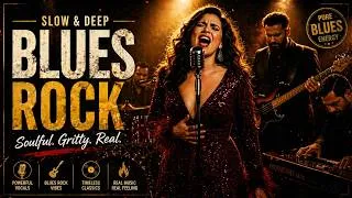 Thumbnail: Janis Joplin, Etta James, Led Zeppelin, Amy Winehouse Style 🎸🍻 | Slow Blues Rock Guitar Riffs