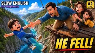 Thumbnail: He Fell From the Bridge... Then Everyone Panicked! 😱🌉 | Easy English Listening (A2)