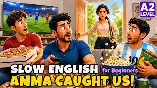 Thumbnail: Dad Had a Secret Football Plan... Then Mom Came Back! 😳 | Easy English Listening for Beginners (A2)