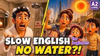 Thumbnail: 🥵 Paris Was TOO HOT... Then We Ran Out of Water! 😱 | Easy English Listening for Beginners (A1–A2)