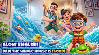 Thumbnail: Tommy Turned the Bathroom Into a Swimming Pool...Then Everything Went Wrong! 😱💦 | Slow English Story
