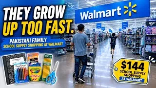 Thumbnail: They’re Growing Up Too Fast… 💔 | Back to School Shopping at Walmart | Pakistani Mom Vlog