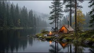 Thumbnail: A Rainy Day in a Hot Tent 🌧️ Fishing, Fire and Simple Living