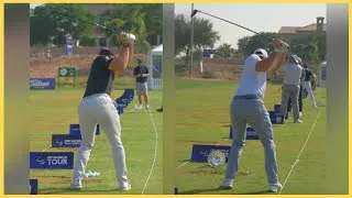 Thumbnail: Rear view comparison of Rory McIlroy & Viktor Hovland
