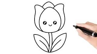 Thumbnail: How To Draw Cute Tulip Flower Step-by-step Tutorial for Children