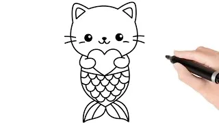 Thumbnail: How To Draw Cute Mermaid Kitty Step-by-step Tutorial For Children