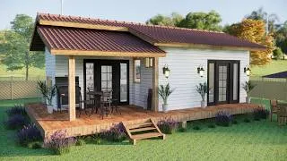 Thumbnail: Beautiful 387 Sq Ft Small House | Affordable 1 Bedroom Cottage with Covered Porch
