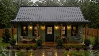 Thumbnail: Beautiful 2 Bedroom Small House Design | 9x7m (29.5x23ft) Modern Cottage with Large Front Porch
