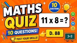 Thumbnail: Maths Quiz Challenge 🧠 | Can You Solve This in 10 Seconds? 🔥 | Fun Brain Test