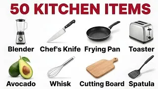 Thumbnail: 50 Kitchen Items in English 🍳 | Master Your Vocabulary!