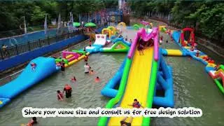 Thumbnail: Super Giant Inflatable Water Slide For Summer Water Park #InflatableWaterSlide #WaterParkAttraction
