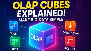 Thumbnail: OLAP Cube Operations Explained | Slice, Dice, Roll-up, Drill-down & Pivot Made Simple