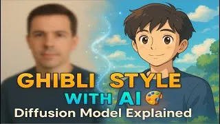 Thumbnail: How AI Turns You Into Ghibli Art 🎨 | Diffusion Models Explained Simply!