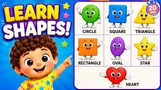 Thumbnail: Learn Shapes for Kids | Circle, Square, Triangle, Rectangle & More | Shapes Song for Toddlers