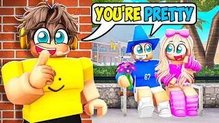 Thumbnail: Using SECRET MIC to Help Lil Bro Get a GIRLFRIEND! (Roblox)