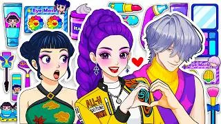 Thumbnail: 💖Paper DIY💖KPOP DEMON HUNTERS Rumi, Zoey, Mystery Hair colorful Skincare +Makeup Blind Bag Unboxing