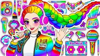 Thumbnail: 💖Paper DIY💖KPOP DEMON HUNTERS Rumi the singer Colorful Hair + Skincare + Makeup Blind Bag Unboxing
