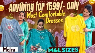 Thumbnail: Any Dress 1599/- Only | Comfortable Dresses Collection | Meira , Tellapur , Hyderabad | M & L Sizes 