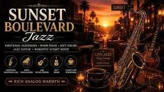 Thumbnail: Sunset Boulevard Jazz~Emotional Saxophone | Luxury Café Ambience | Relaxing Smooth Jazz Instrumental