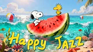 Thumbnail: Happy Jazz with Snoopy 🍉☀️ Feel-good Jazz for Vacation Vibes & Endless Happiness at Snoopy Station