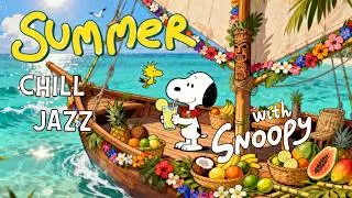 Thumbnail: Summer Chill Jazz with Snoopy 🌺☀️ Gentle Jazz for Tropical Vibes & Ocean Daydreams at Snoopy Station