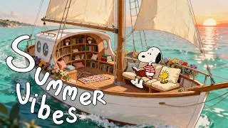 Thumbnail: Snoopy's Summer Voyage  🌊📚 Gentle Jazz for Ocean Sunsets & Relaxation by Snooze Jazz