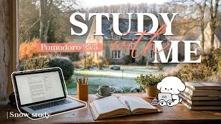 Thumbnail: 2-HOUR STUDY WITH ME Cloudy Day ☁️| 🎹Calm Piano | Pomodoro 25-5, Spring 2026 🌸