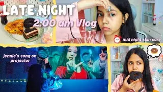 Thumbnail: Late Night Fun Vlog⭐🥯 | Dinner, skin care, Room cleaning, Fun🎗️ | Aesthetic mid night vlog🇧🇩