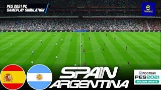 Thumbnail: July 19, 2026 | Argentina 🇦🇷 vs Spain 🇪🇸 | eFootball PES 2021 Gameplay | Full Match Simulation