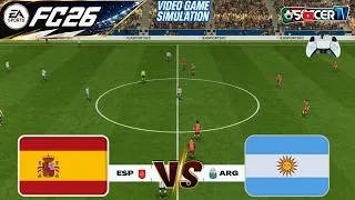 Thumbnail: 20 July 2026 | Spain vs Argentina | EA SPORTS FC 26 Full Match Gameplay Simulation | PC 2K60