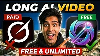 Thumbnail: 🔥 STOP Paying! Create LONG AI Videos FREE & UNLIMITED 🤯 | 5 Best Text to Video & Image to Video AI✅