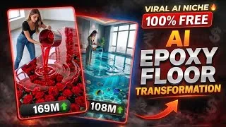 Thumbnail: 🔥 NEW AI Niche! VIRAL Epoxy Floor Transformation Videos FREE 🤯 | Grok Alternative (2026)
