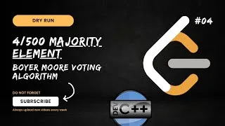Thumbnail: 🚀 LeetCode 4/500 – Majority Element | Boyer-Moore Voting Algorithm Dry Run 🔥