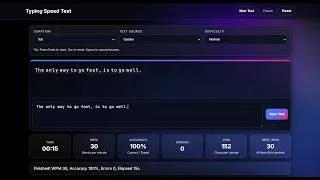 Thumbnail: Typing Speed Tester using HTML CSS JavaScript 🚀 #htmlcssjs #typingtest #coding