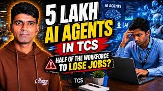 Thumbnail: TCS Chairman's AI Warning: 5 Lakh AI Agents Are Coming | Who Loses Jobs? #softwarelyf #tcs #itjobs