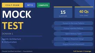Thumbnail: Claude Certified Architect Exam — Domain 1 Mock Test Set 3 Series Complete  (15 Questions)