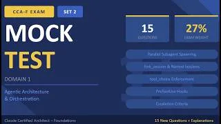 Thumbnail: Claude Certified Architect Exam — Domain 1 Mock Test Set 2 (15 New Questions Explained)