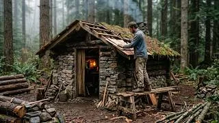 Thumbnail: Creating a Cheap and Cozy Cabin in the Forest in Just 10 Days | Bushcraft, Survival