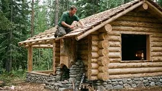 Thumbnail: Creating a Hidden Wooden Hut in the Mountains for Off-Grid Survival | Bushcraft, Survival