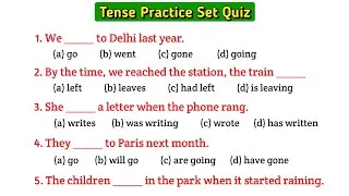 Thumbnail: Tense mcq for competitive exams | Tense questions in english grammar | Tense for competitive exams