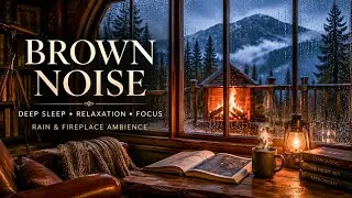 Thumbnail: Deep Brown Noise | Cozy Rain & Fireplace Ambience for Deep Sleep, Focus & Relaxation