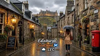 Thumbnail: Edinburgh at 10:30 PM in VERY HEAVY RAIN 🌧️ | Royal Mile Summer Night Walk | Scotland 4K. 
