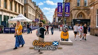 Thumbnail: This Is How People Dress in Glasgow in Summer ☀️ ⛅️| 27°C Saturday Walk | Scotland 4K.