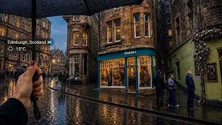 Thumbnail: Edinburgh at 10 PM in POURING RAIN 🌧️ Today | 14°C Summer Night | Scotland Walking Tour in 4K. 