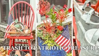 Thumbnail: Red, White & Beautiful: A Thrifted Chair Garden Makeover