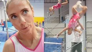 Thumbnail: My first elite bar routine made my coach fall😂